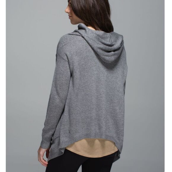 Lululemon Athletica Women's Size 2 Gray Cabin Yogi Wrap Cardigan Open Front - Picture 2 of 8